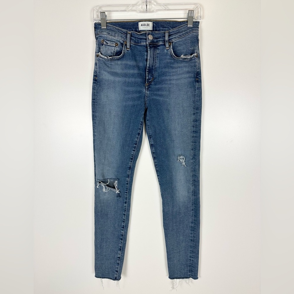 Agolde Sophie High-Rise Distressed Skinny Jeans